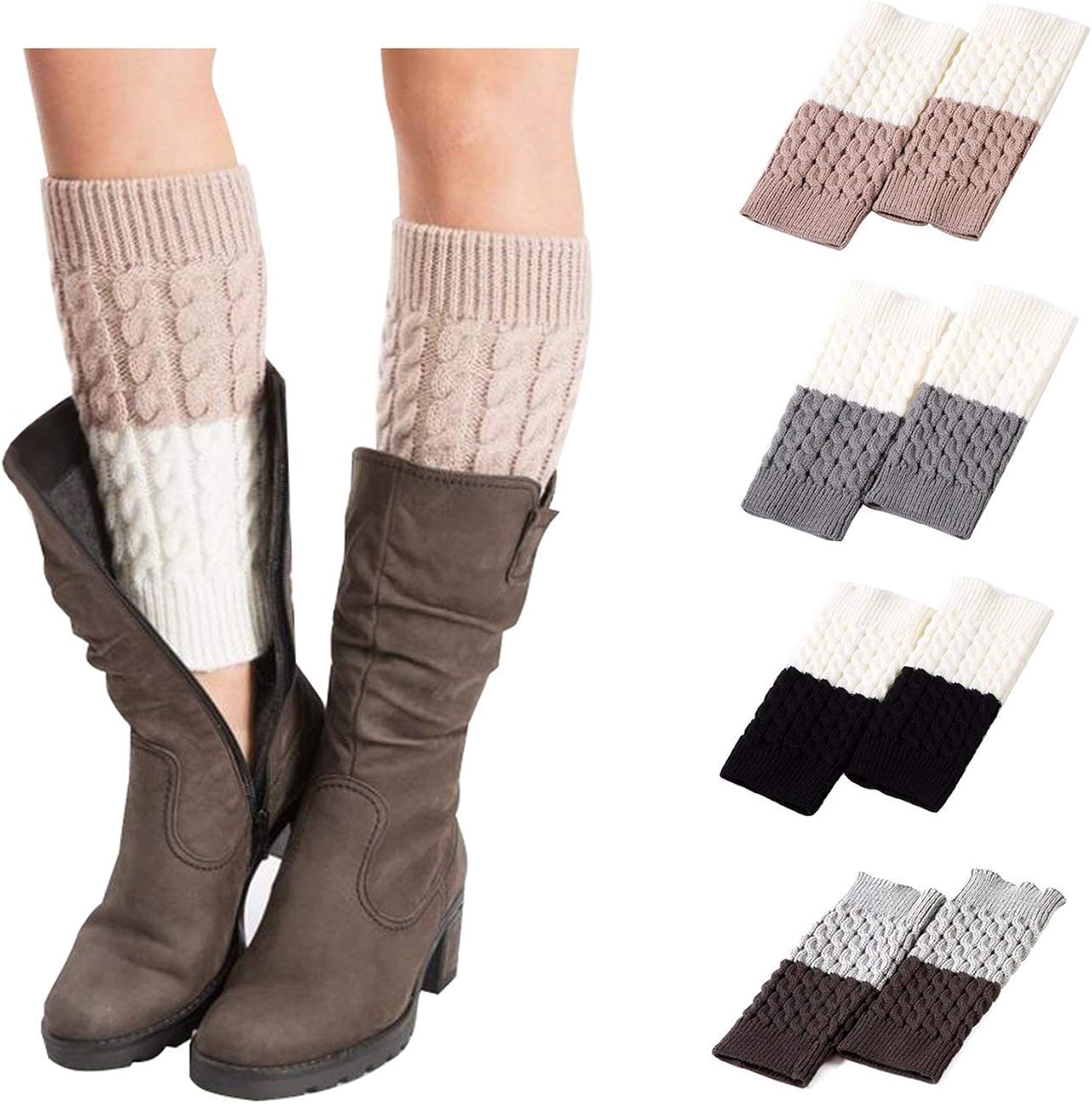 Bestjybt Womens Short Boots Socks Crochet Knitted Boot Cuffs Leg