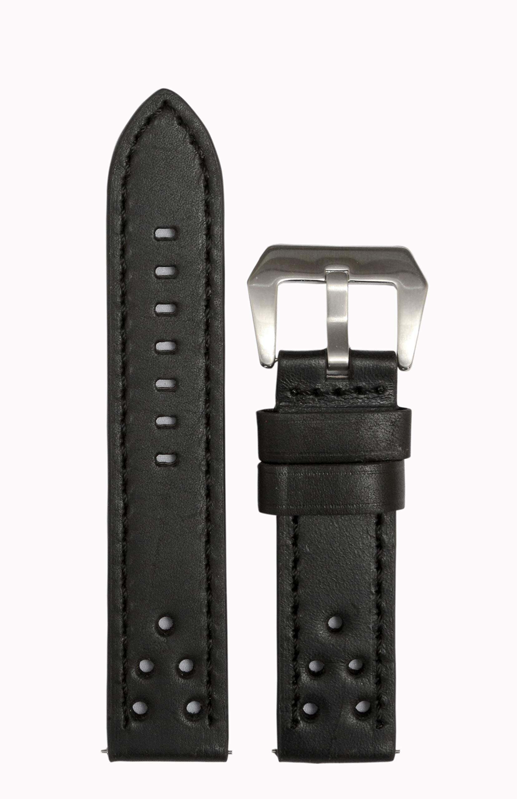 EXOR Retro Style Black colour leather watch straps 22mm with Cutt Edge Finish Watch leather Strap/band for men and women (B08FZPT14N) Amazon Price History, Amazon Price Tracker