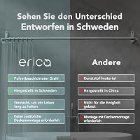 Erica U-alakú zuhanyfüggöny rúd 70x165x70 cm - Falra szerelhető, PVC bevonatú, rozsdamentes acél, fürdőszobai kiegészítő 4