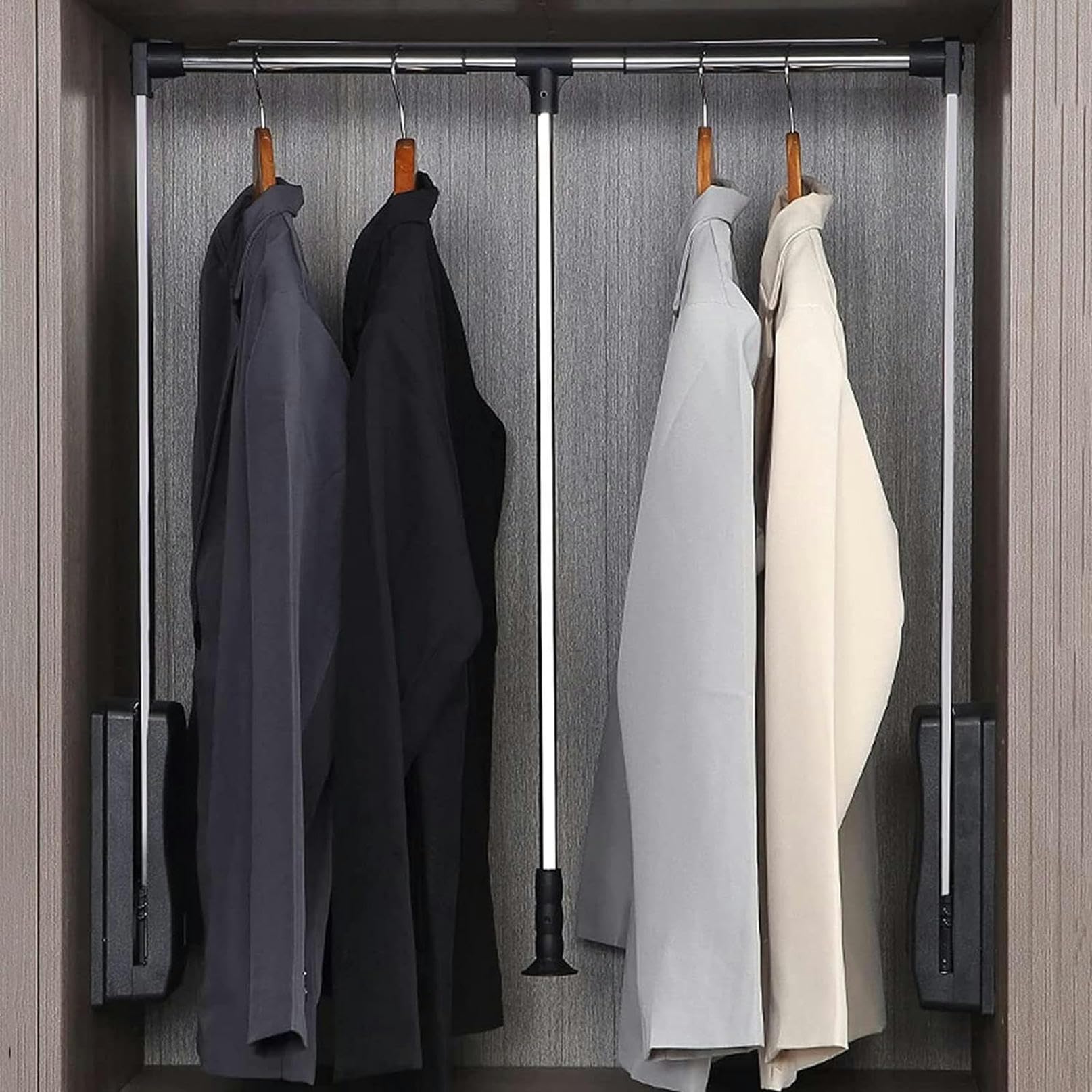 Système de rangement organisateur tringle rétractable robuste 35-48