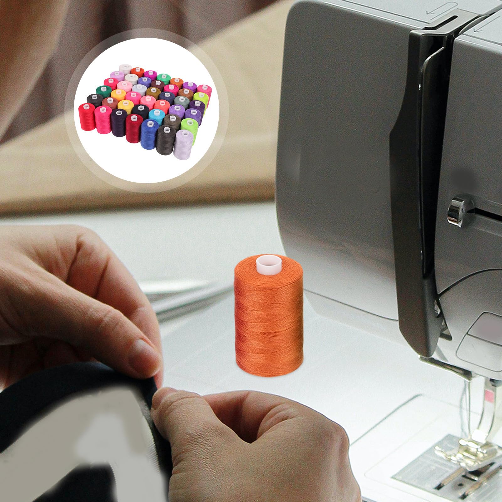 Nähgarnset mit 42 Spulen Polyester Nähgarn Je 1000 Yards für Handnähen und Maschinennähen Vielseitig Einsetzbar für Selbstgemacht Bastelprojekte und Modegestaltung