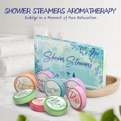 Miniatura 9 de Vaporizadores de Regadera de Aromaterapia 8 Piezas - Regalos para Mujeres, Bombas de Ducha con Aceites Esenciales, Kit de Cuidado Personal y Regalos