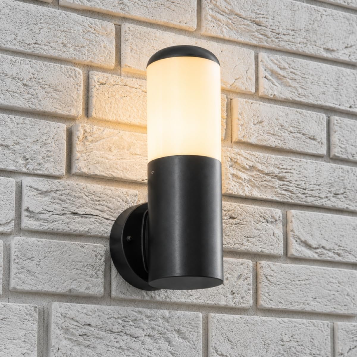 Cgc Lighting Cgc Humera Round Cylinder Black Outdoor Wall Light - Black