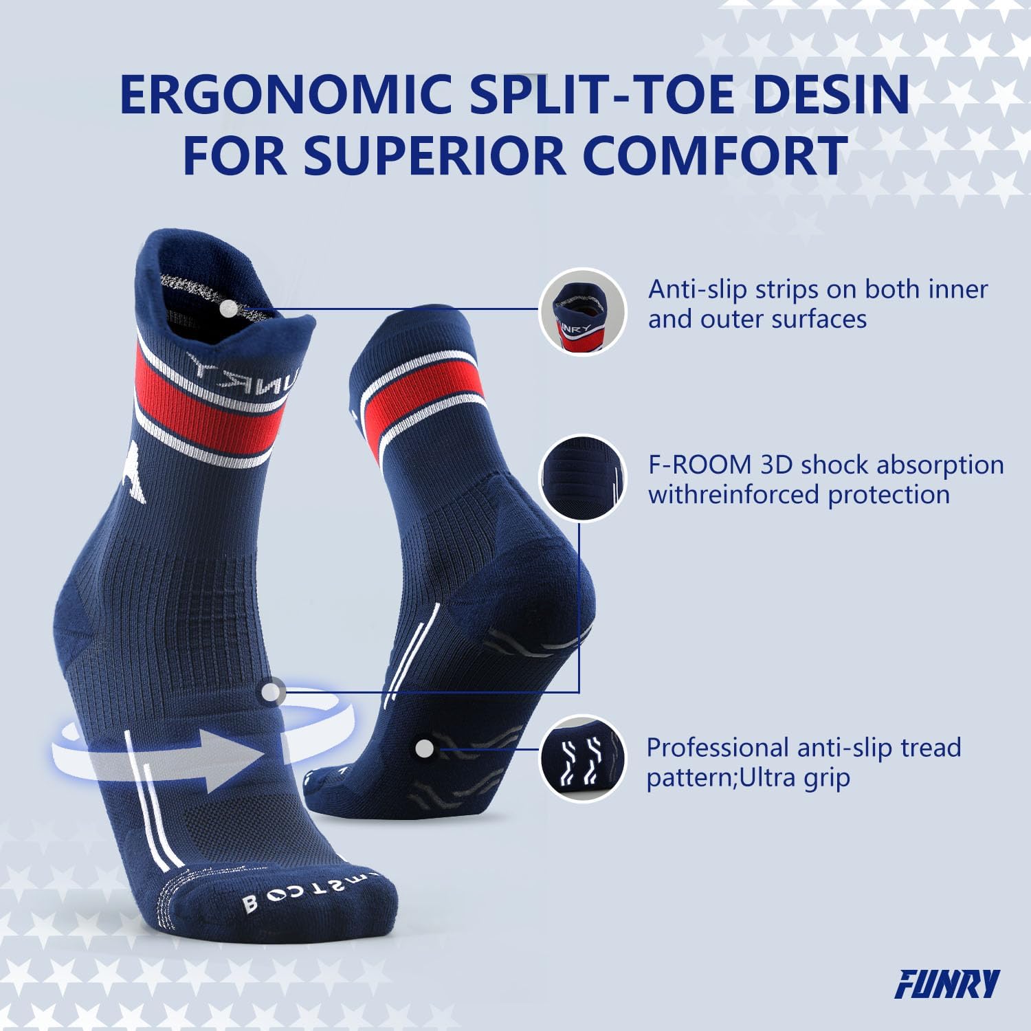 Club Collection Soccer Grip Socks,Non-Slip Soccer Socks,Comfy Secure Fit For Football Running & Basketball(sizes:7-11)