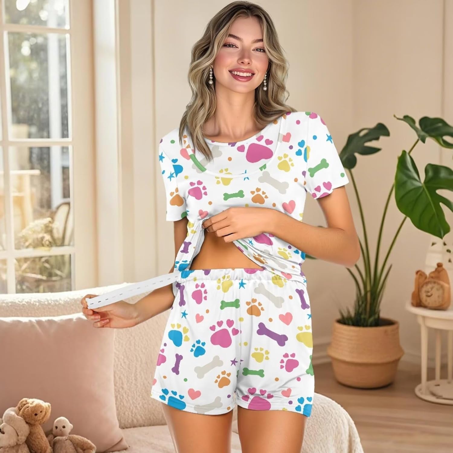 Xoenoiee Womens Maternity Pajamas Nursing Pajamas Set for Breastfeeding Soft Postpartum Loungewear Double Layer