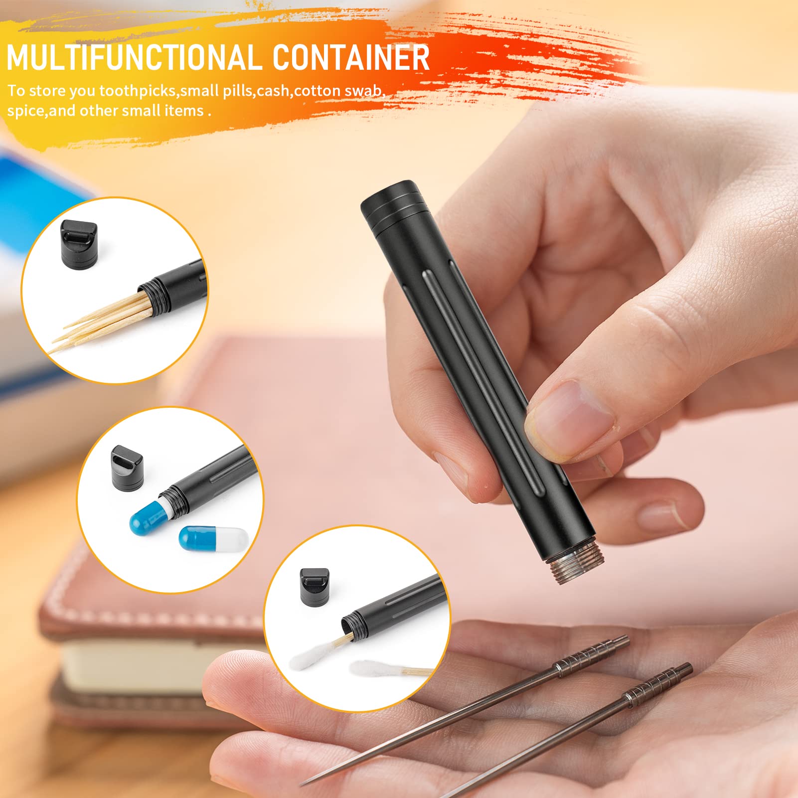 Tisur Titanium Portable Toothpick Holder Box Pocket Waterproof