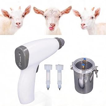 Goat Milker Machine for Cows and Goats, 2L Portable Rechargeable Pulsating Vacuum Pump