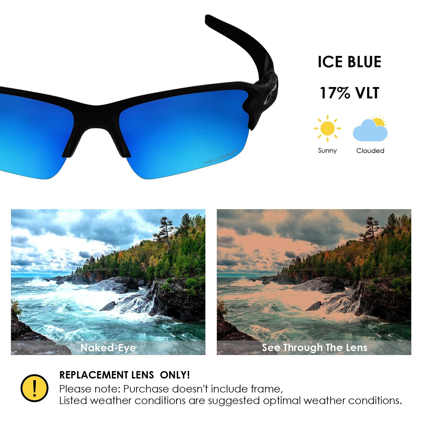 BLAZERBUCK Lenti di ricambio e kit calzino per occhiali da sole Oakley Flak 2.0 XL OO9188