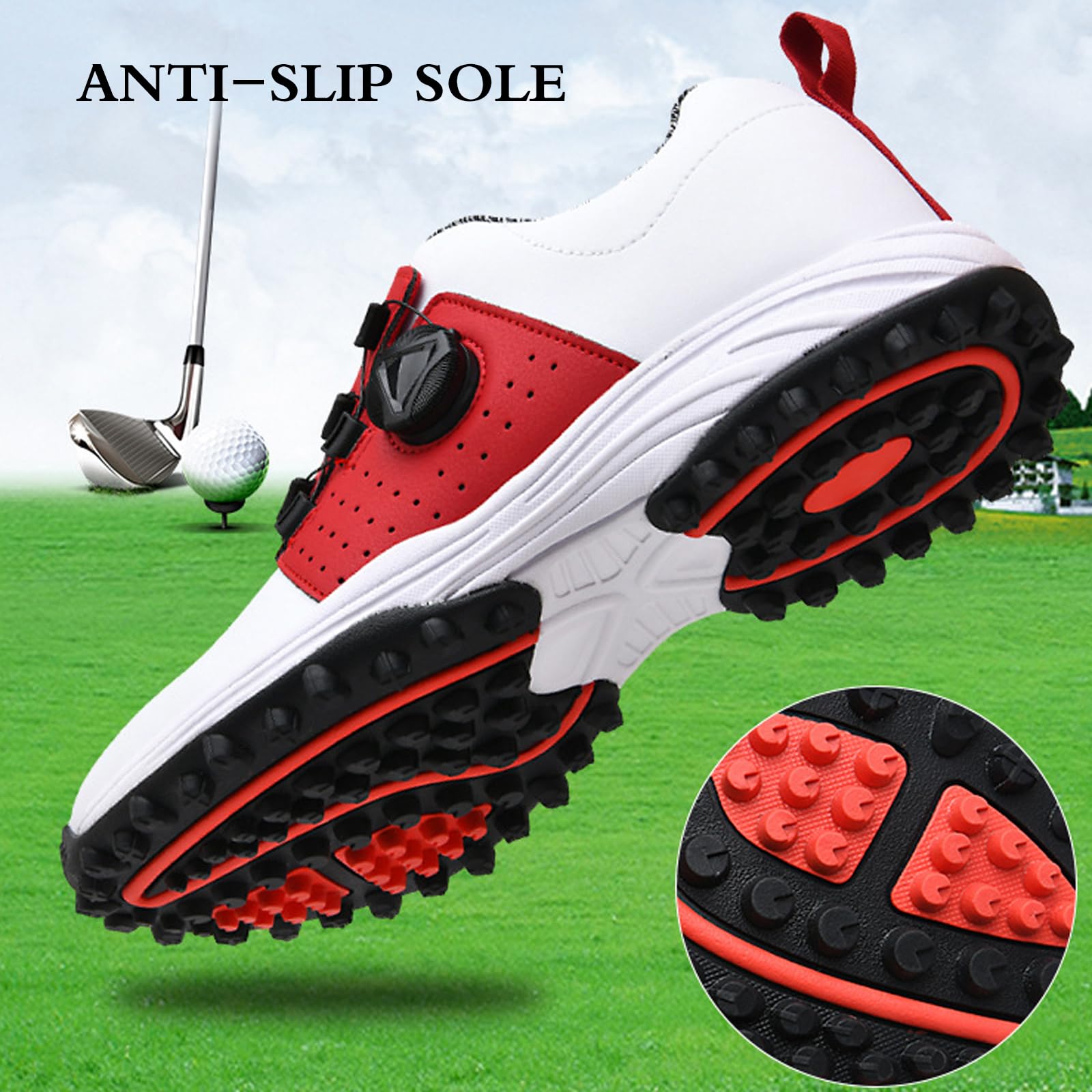 Golfschuhe Herren,Golf Schuhe MäNne,Ausreichende UnterstüTzung Und DäMpfung,Wasserdichtes Synthetik Obermaterial,Geeignet FüR SpaziergäNge Training Sport Und Outdoor AktivitäTen