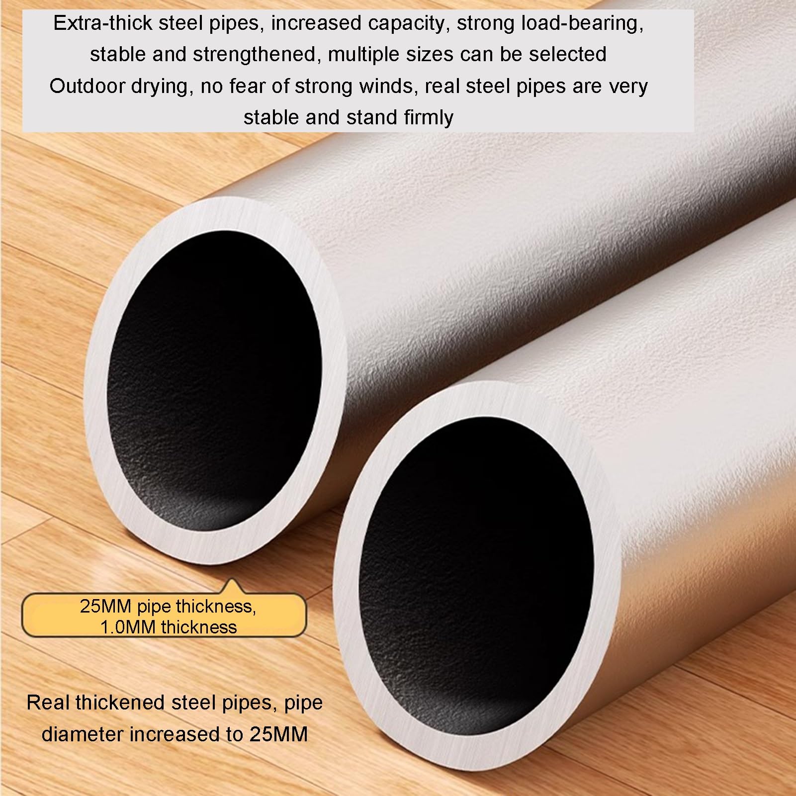 Tendedero resistente con ganchos a prueba de viento - Colgador versátil para interiores y exteriores para ropa, mantas, sábanas y prendas de vestir - Ahorra esp,Silver-(L x W x H) 150x51x150CM