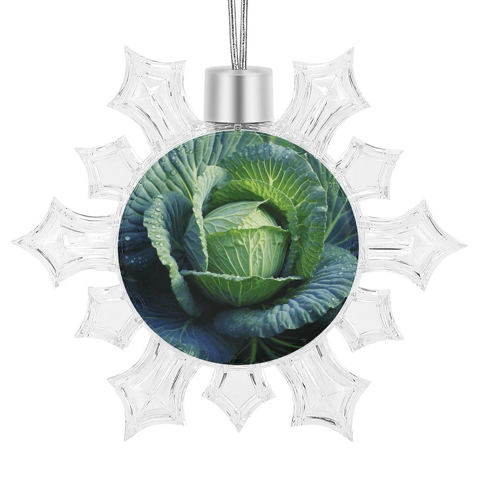 Bright Cabbage Snowflake Ornaments Cute Snowflake Pendant Exquisite Christmas Tree Ornaments for Christmas Weddings New Year Birthday Holiday Celebration