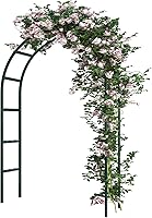 RUBFAC 94" Army Green Metal Garden Arch Trellis - Climbing Plants Arbor, Wedding Party Balloon Archway Decor