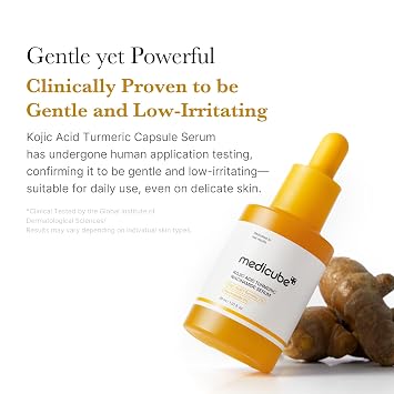medicube Kojic Acid Turmeric Clarifying & Balancing Capsule Serum for Troubled Skin | Soothing & Brightening Facial Serum | Niacinamide & Glow Capsules for Hydration and Barrier Support | 1.01 fl.oz