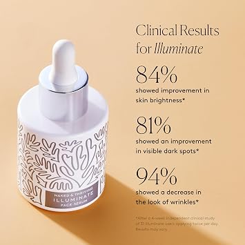 Naked & Thriving Super Glow Duo | Illuminate BC+ Serum (30 mL) + Rejuvenate Restorative Face Oil (35 mL) with Argan Oil, Sea Buckthorn Oil, Bakuchiol and Vitamin C (Set of 2)