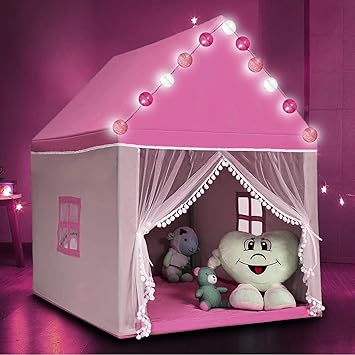 Party Propz 55 x 47 Princess Tent for Girls/ Large Playhouse Kids Castle Play Tent/ Children Indoor and Outdoor Games/Birthday Gifts for Girl/Toy Play House/ Tenthouse