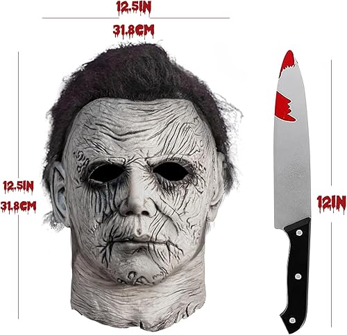 Miniatura 3 de Máscara de Michael Myers, máscara de Halloween, disfraz de cuchillo de terror, máscara de fiesta de disfraces para adultos