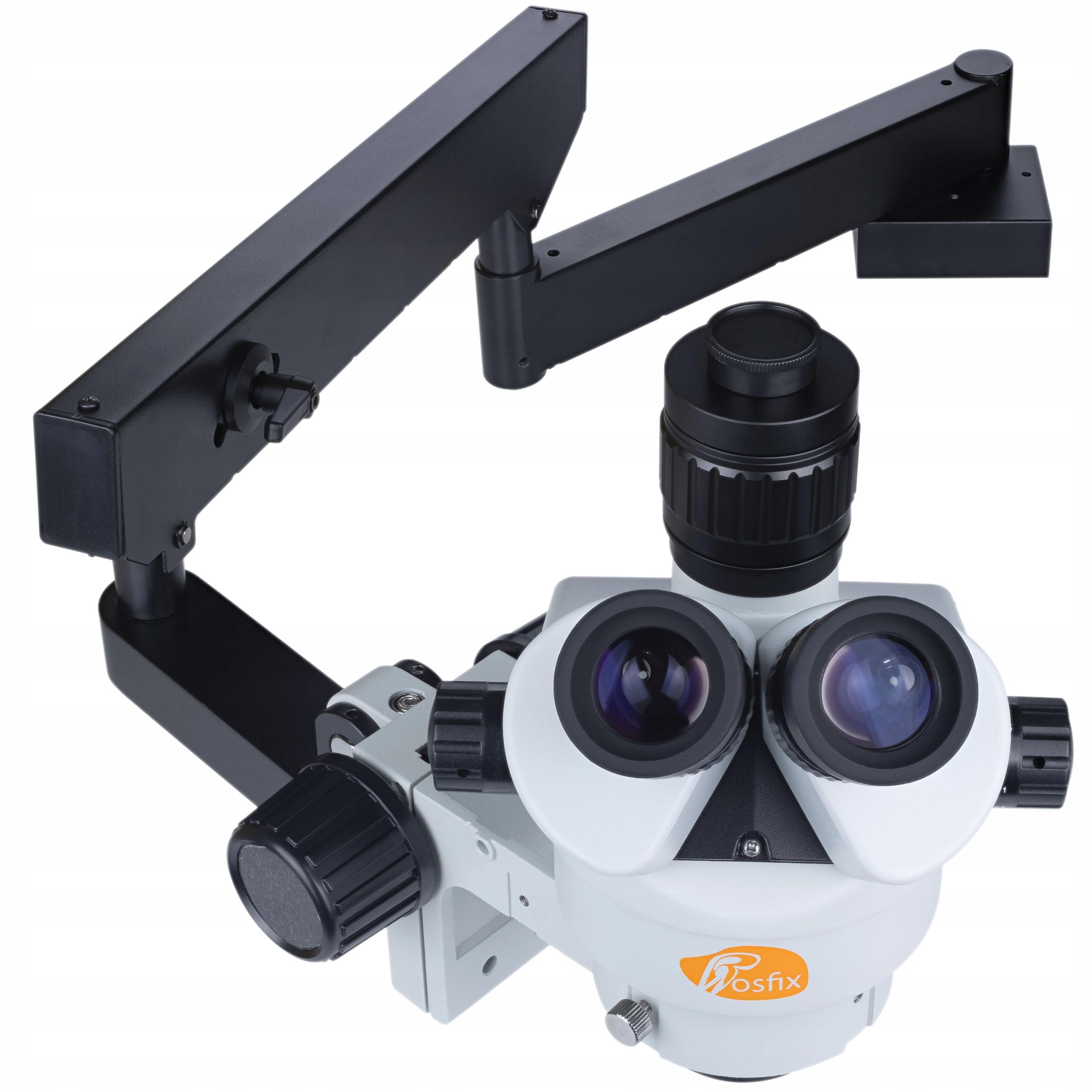 Rosfix Neptune Pro MSNP-T-WDMS1 - Microscopio estereoscópico trinocular con brazo y cámara HDMI/USB de 51 MP | Zoom 7 – 45x, focal simultáneo | Laboratorio, Industria, Formación