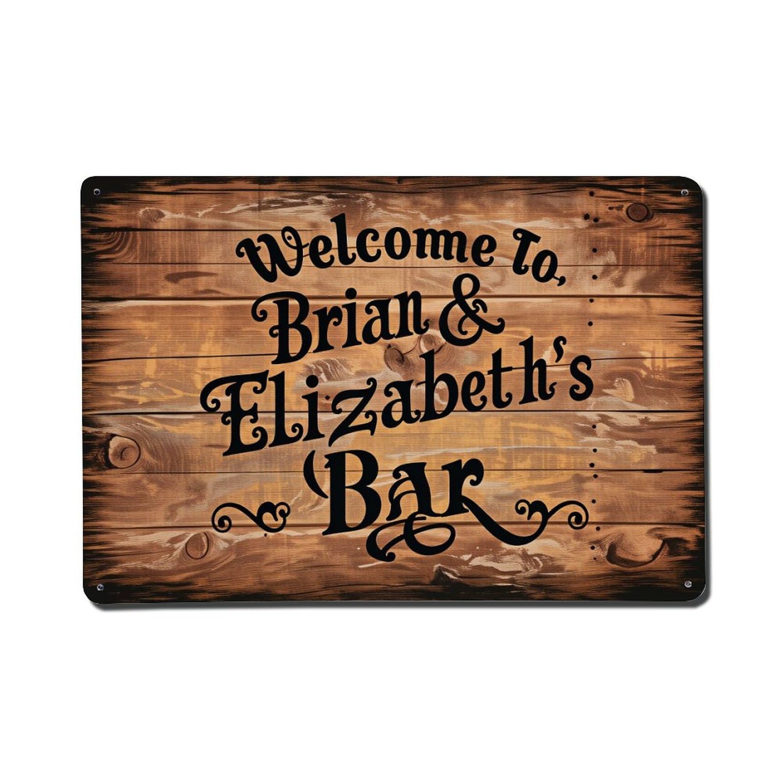 Wooden Style Plank Background With Text Tin Sign Vintage Metal Poster, Home Bar Garage Man Cave Cafe Indoor & Outdoor Wall Decoration 8x12Inches