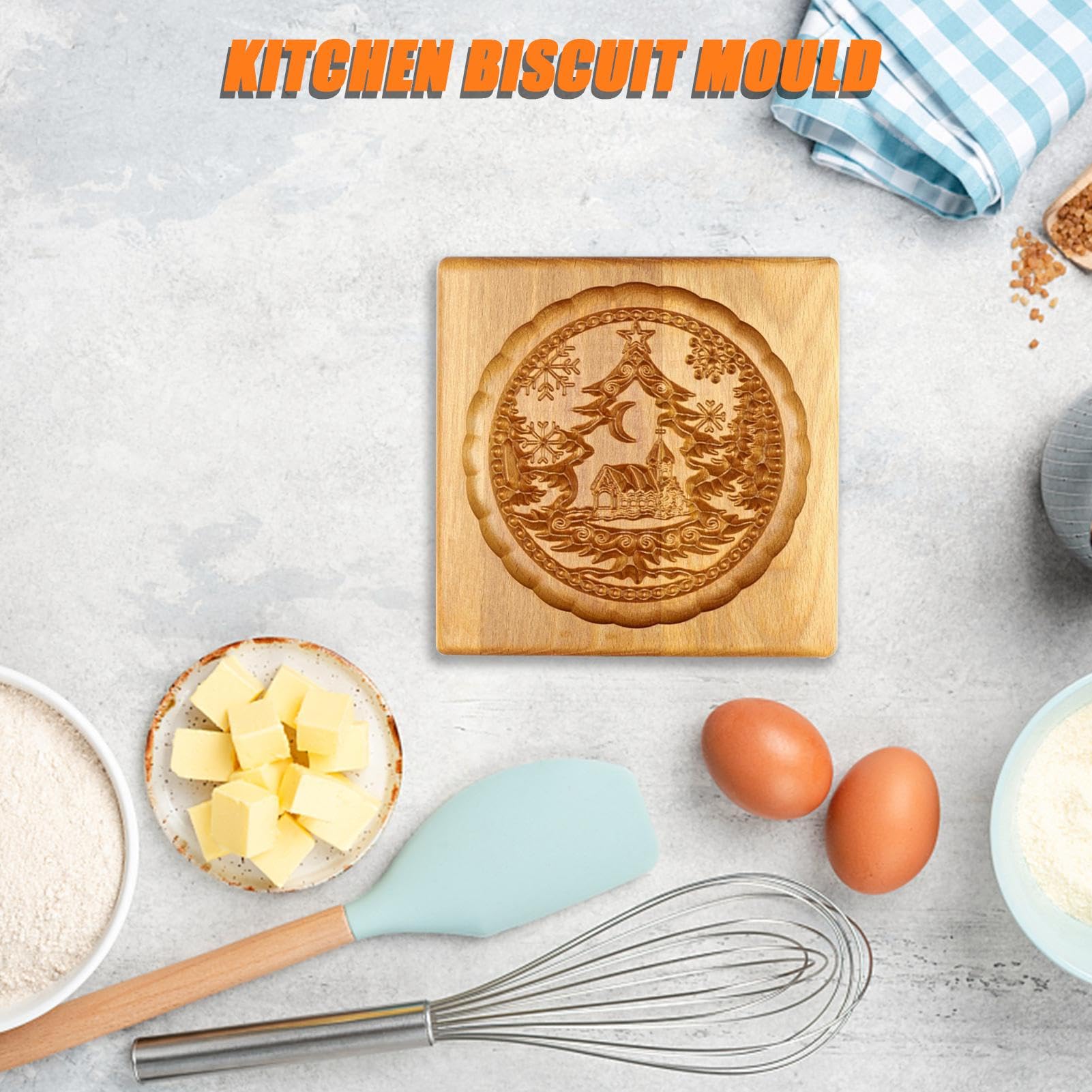 Keksausstecher, Keksformen aus Holz, Kekse, Keksausstecher, 3D-Kuchen, Keksprägepresse, Lebkuchen-Keksstempel, Backformwerkzeuge, Rosenblütenblatt