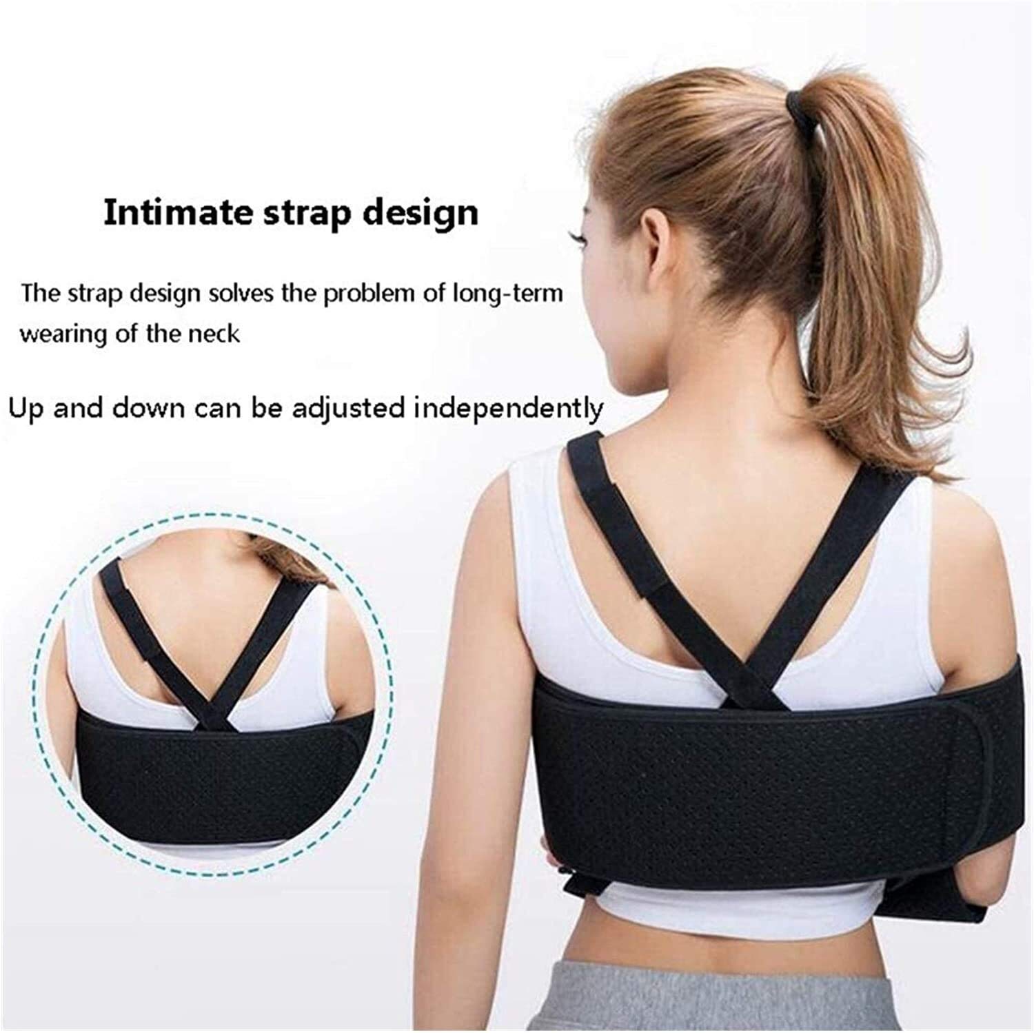 Inmovilizador de Hombro con Cabestrillo de Brazo portátil, Soporte de Brazo de Codo Izquierdo Derecho Soporte de Soporte de Manguito de rotador Ajustable para Huesos fracturados Rotos, disl