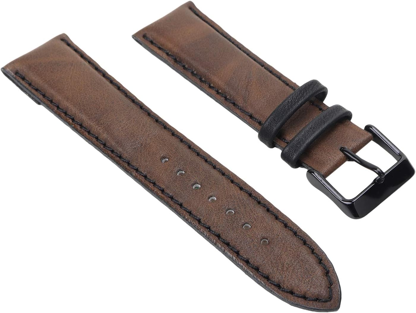 Vegan Leather Watch Strap Size 22mm (Brown)