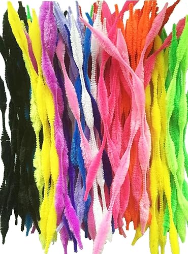 Fuzzy Bump Chenille Stems Pipe Cleaners, Pack of 100, Mix