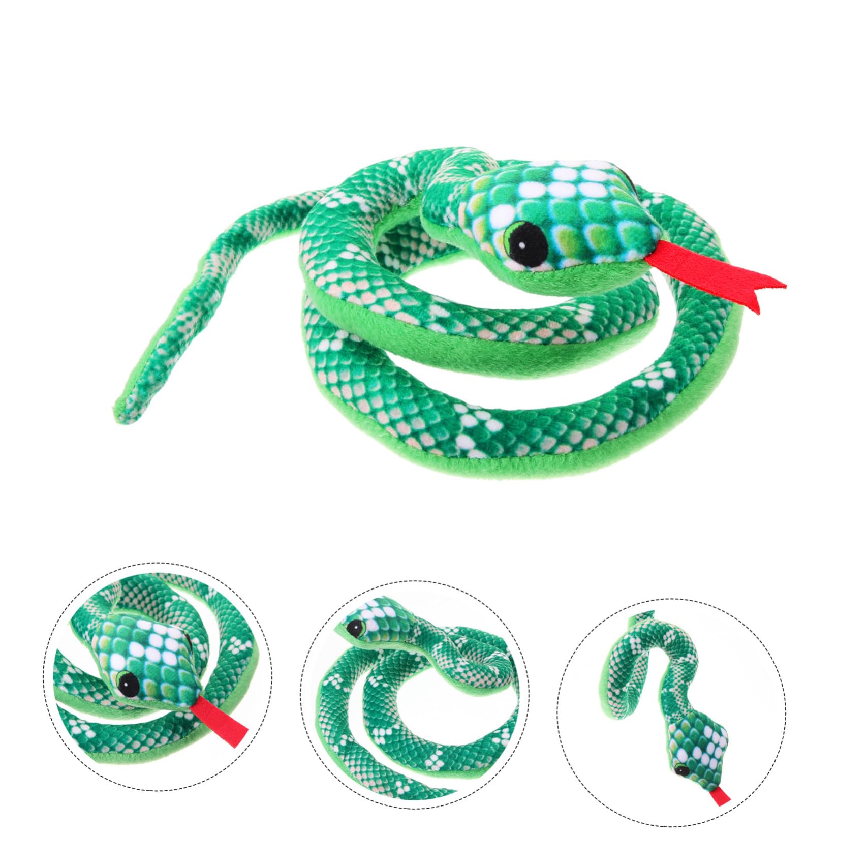 Kisangel Chat Forme de Serpent Catnip à Mâcher Interactif pour Accessoire pour Animaux Couleur Verte