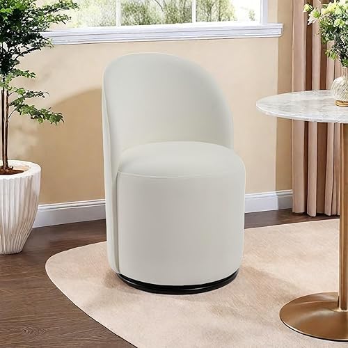 Voykuy Barrel Dining Chairs - Armless Accent Chair with Curved