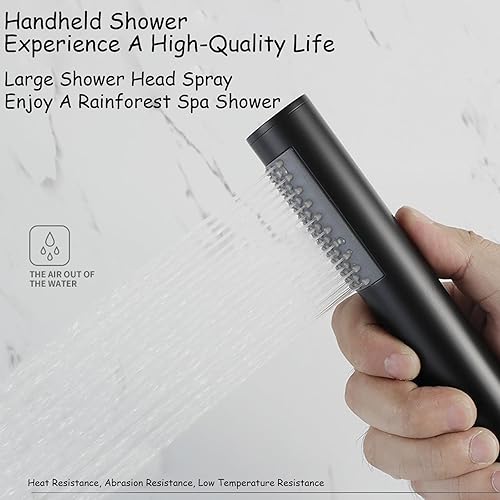 Miniatura 5 de Juego combinado de mezclador de lluvia de lujo, juego de grifo de ducha con pantalla digital de temperatura, sistema de ducha negro, cabezales de