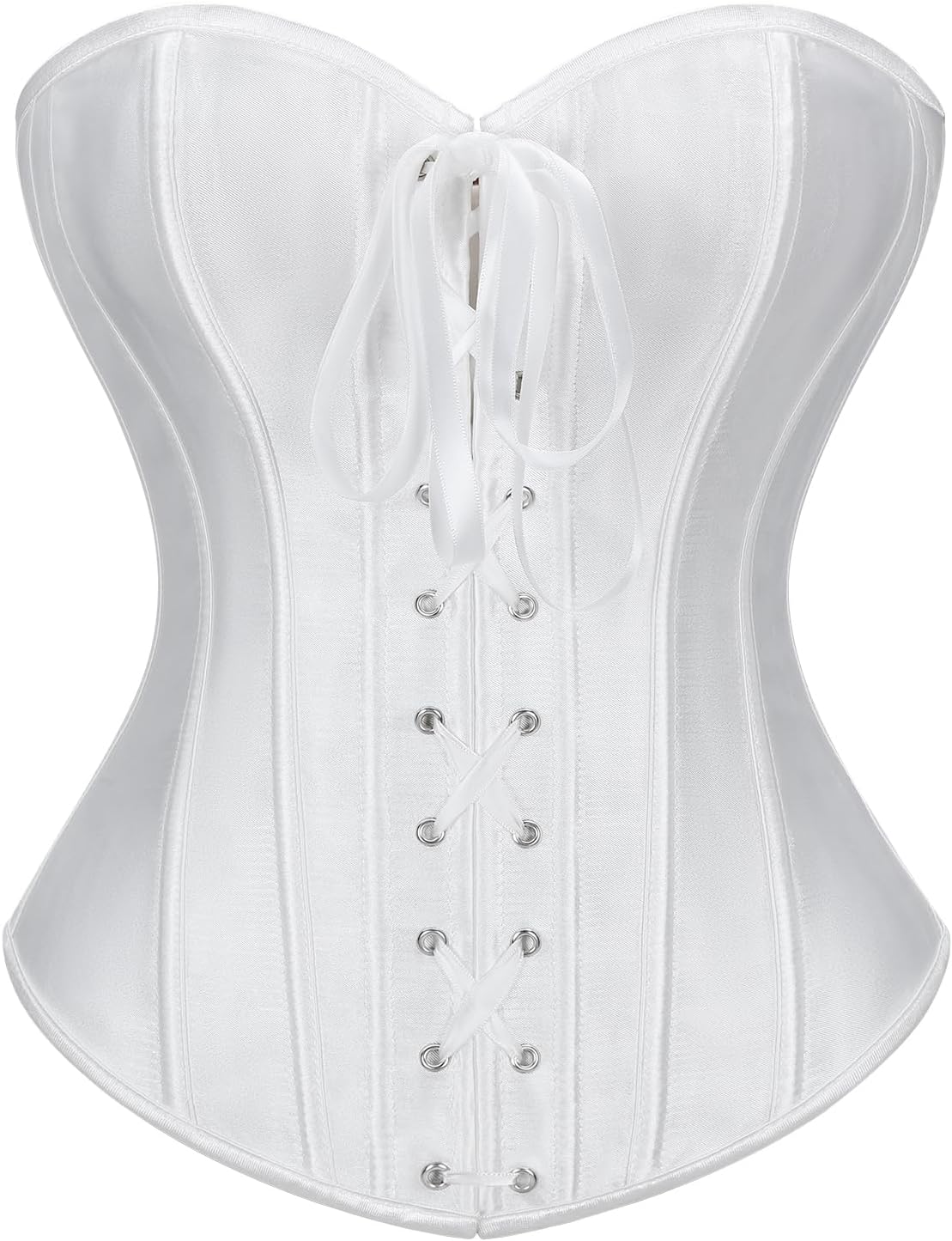 TRIWORKS Corset Tops for Women Lace up Bustier Overbust Corset for Halloween Costume Renaissance Corset Shapewear