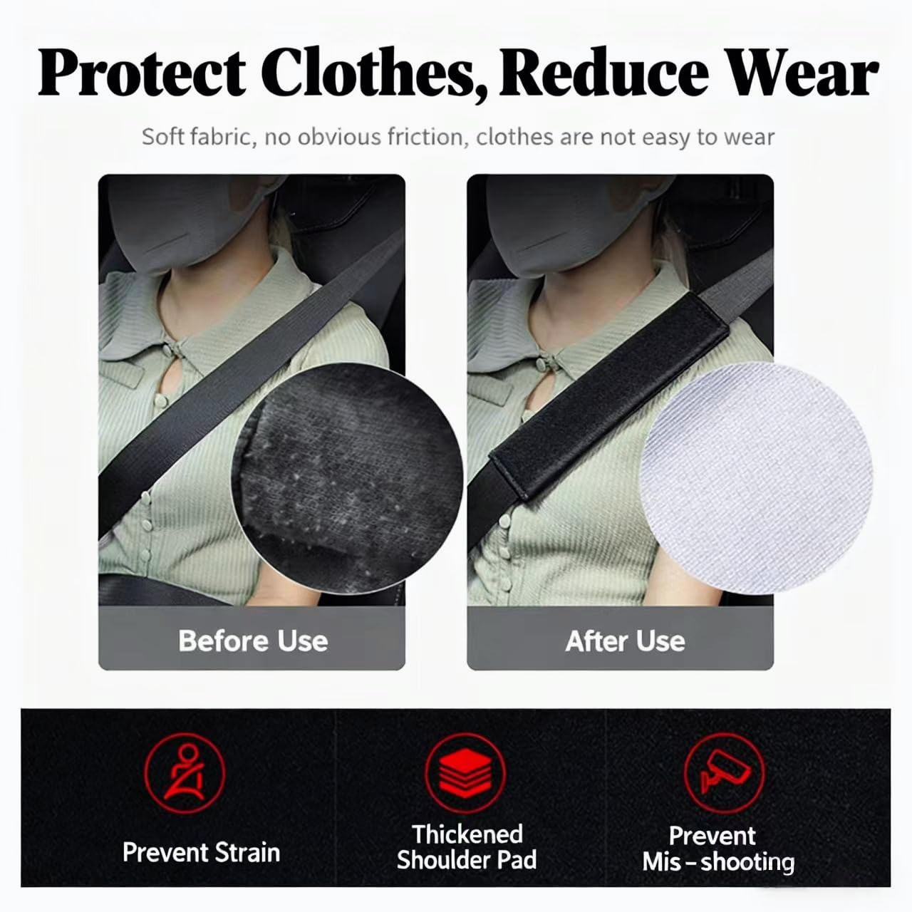 2 Piezas De Almohadillas Para Cinturón De Seguridad De Coche Para Honda HR-V HRV HR V Fundas De Fibra De Carbono Almohadillas De Hombro Accesorios Interiores Suaves Y Cómodos (Rojo)