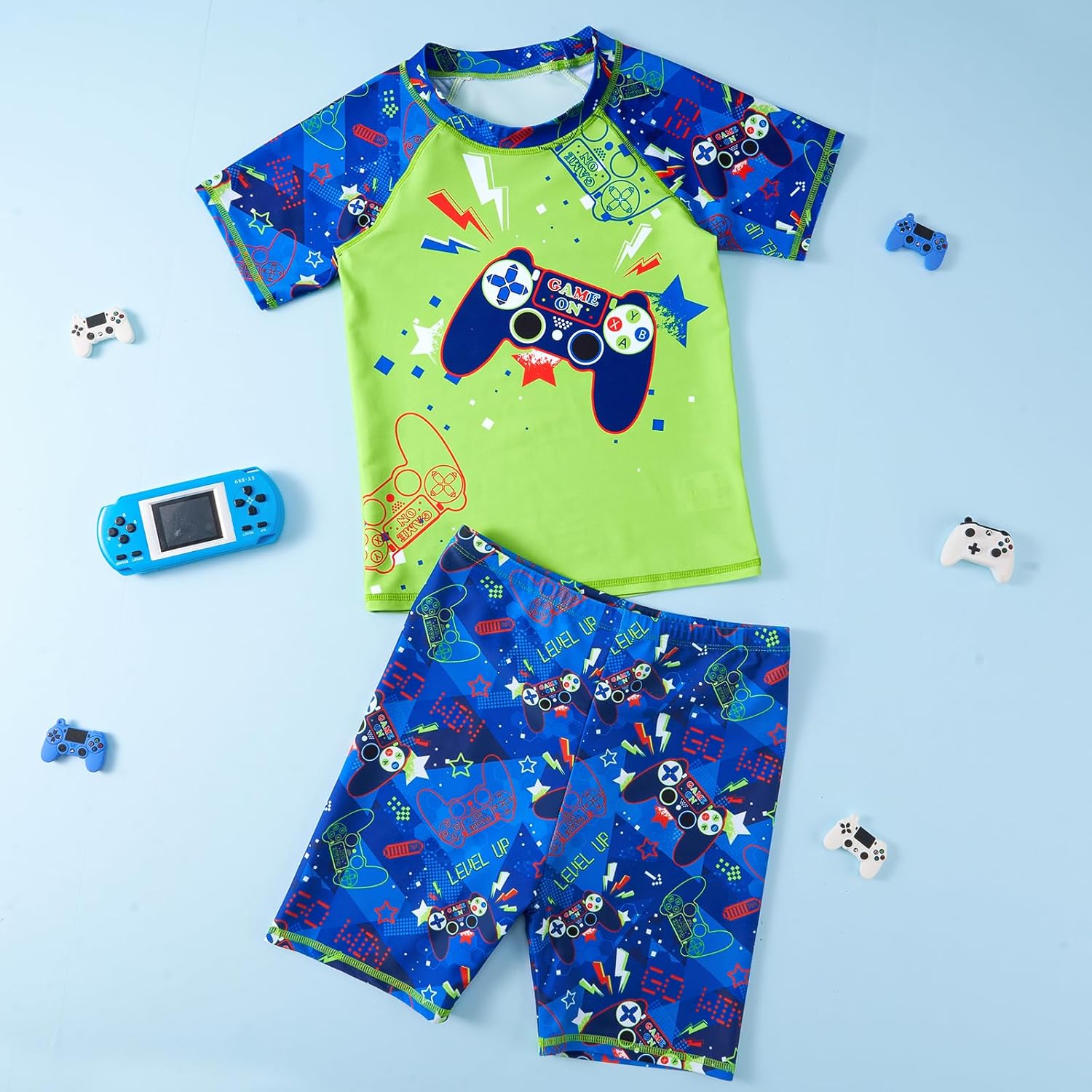 Toddler Boy Swimsuit Kids Swimsuit Boys Two Pieces Shark Swimsuit Toddler Rash Guard and Trunk - Image 2