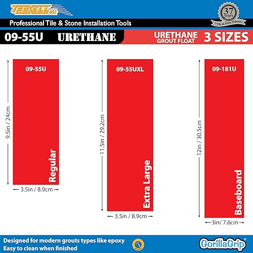 Miniatura 6 de Troxell USA - Flotador de lechada de uretano de 4" x 9" con mango SoftGrip
