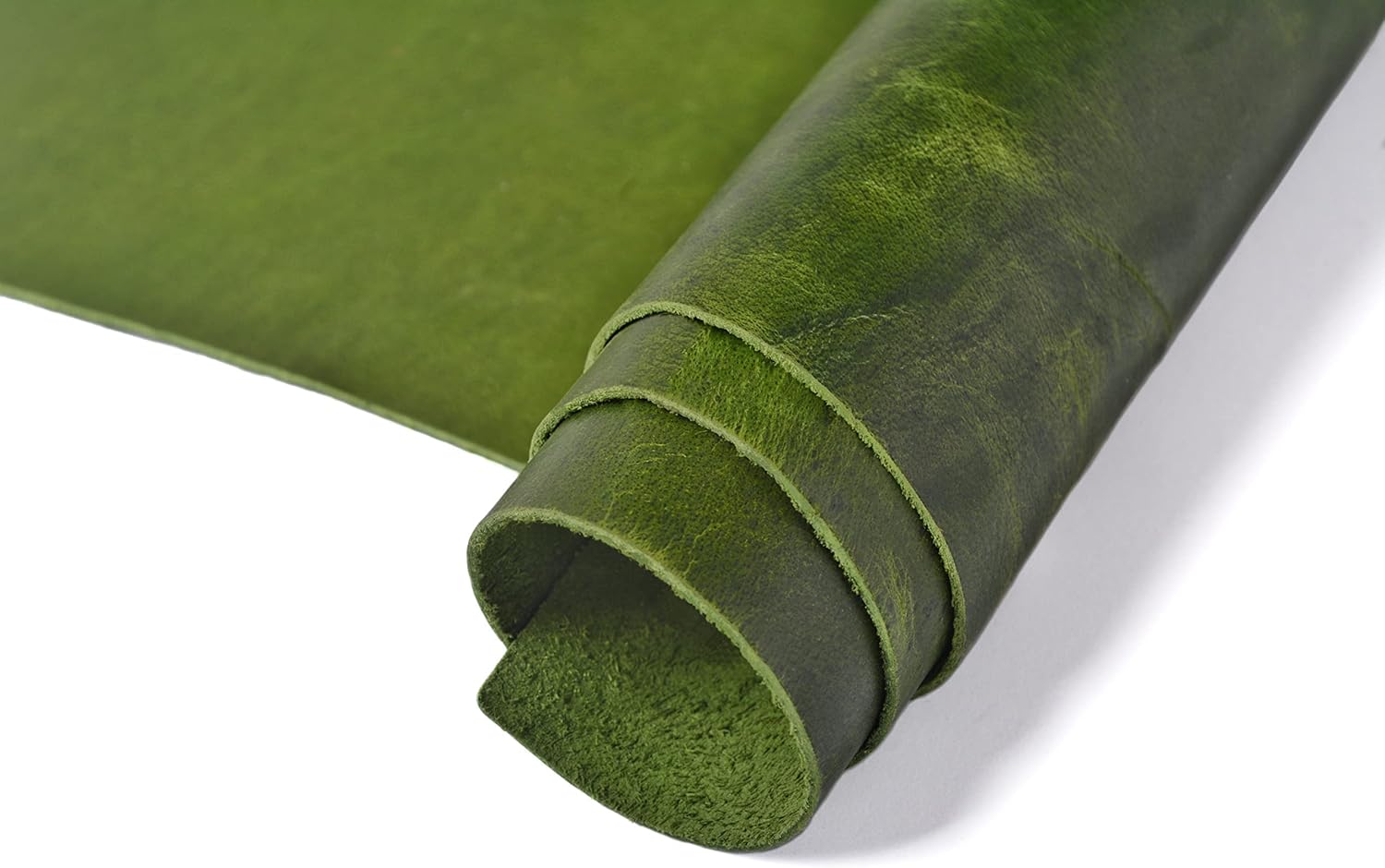 Cuoio Tooling Leather Material, Buffalo Hide Heavy Real Leather Sheets for Craft, Tanned Raw Full Grain Genuine Leather Pieces for Leather Work, 12x12 Green 1.4mm PreCut Thick Leather Squares.