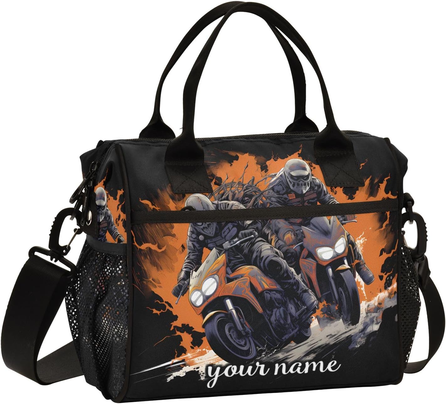 Lunch Tote Bags for Men lunch Box Lunch Cooler Bag Large Work Motorcycle Race 2 Leakproof Office Picnic Travel Lunch Bag M
