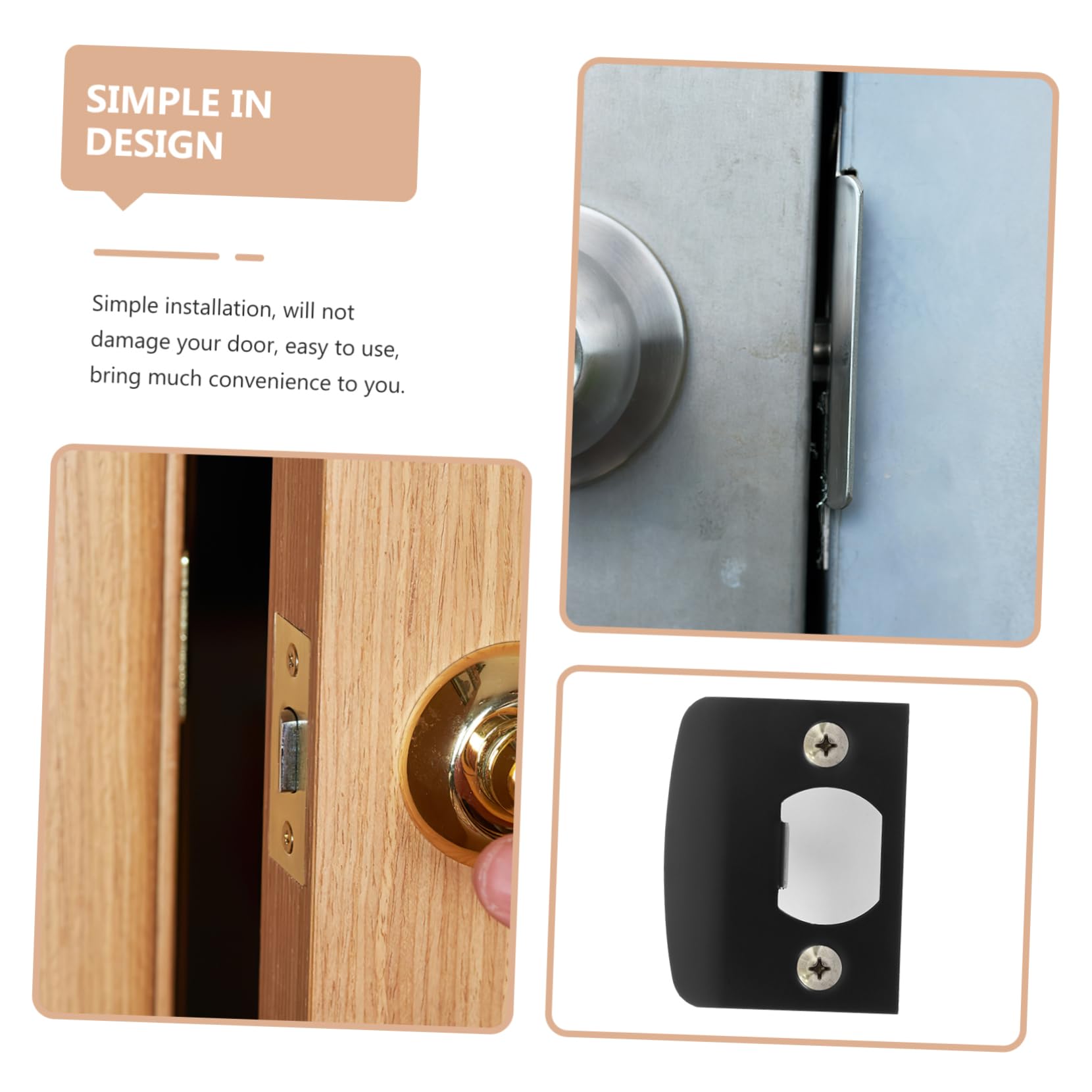 STOBOK 16ensembles Plaque De Renfort Pour Serrure De Porte Kit Installation Renforcé Pour Pênes Et Gâches De Porte Compatible Systèmes De Verrouillage Avec Vis Et Scellé