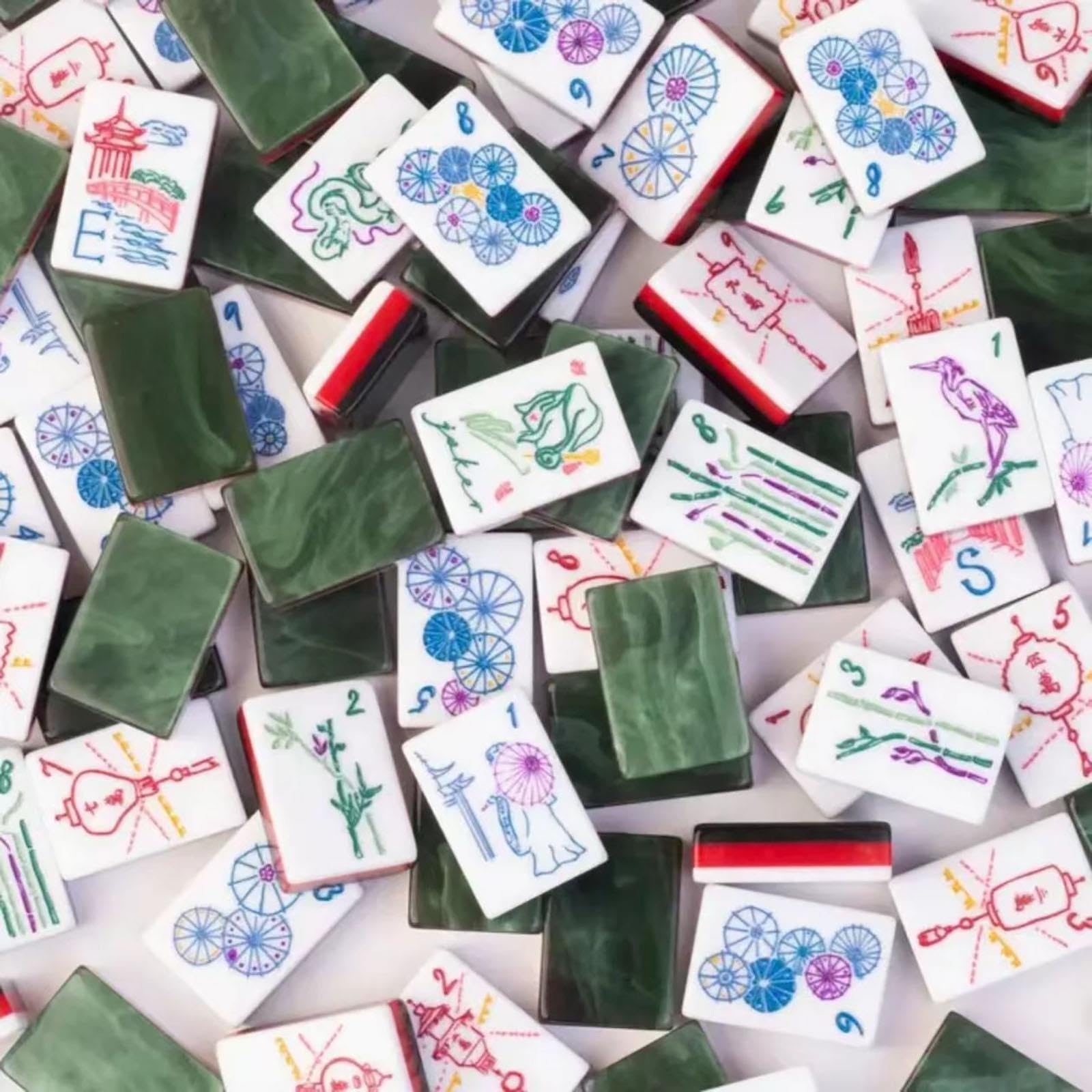 Acrylic American Mahjong Set, 160 Engraved Tiles
