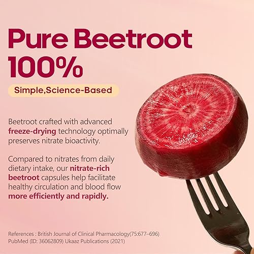Miniatura 3 de Rasav Cápsulas de raíz de remolacha 1300 mg de polvo de raíz de remolacha ayuda a apoyar la producción de óxido nítrico, flujo sanguíneo,