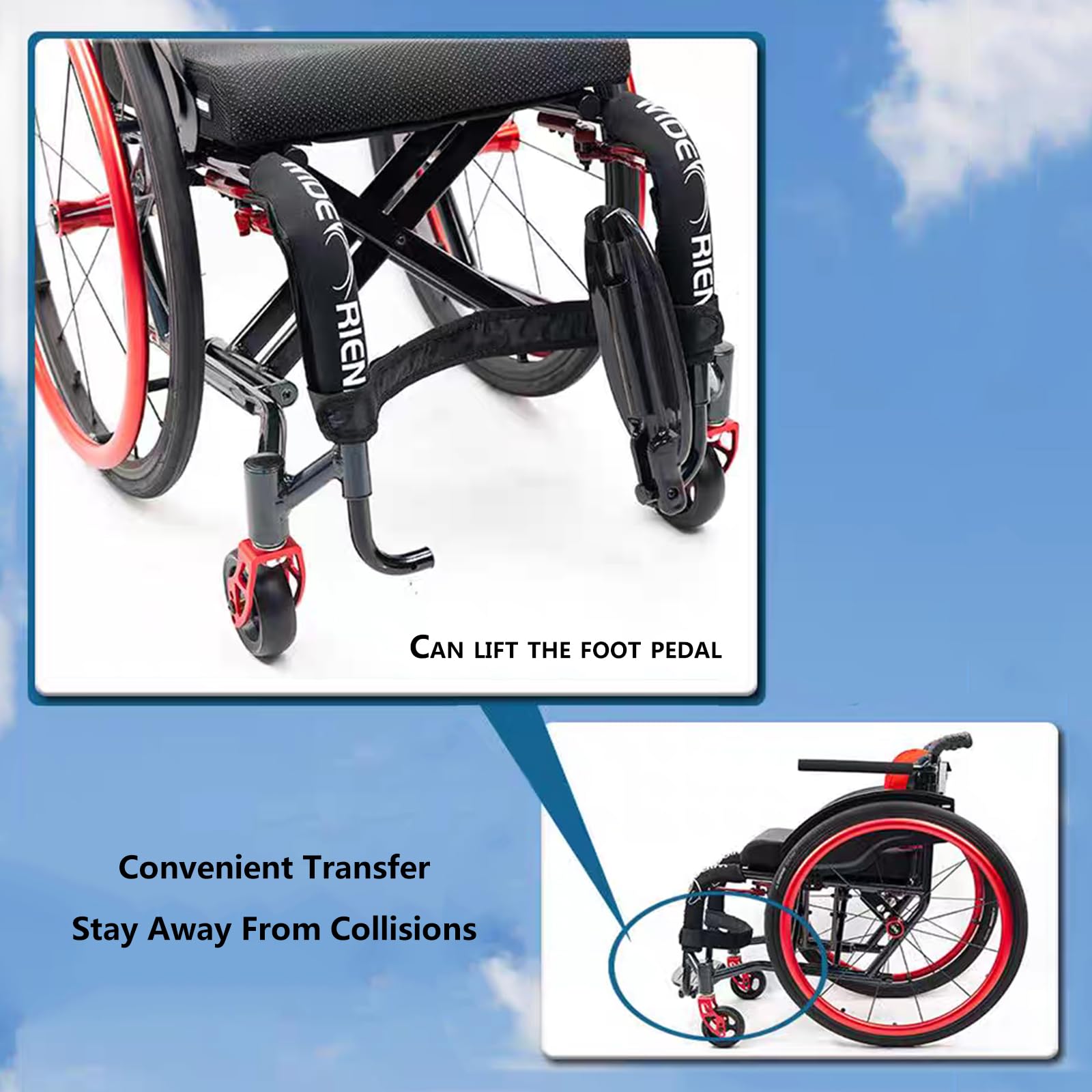 Sillas De Ruedas Deportivas Y De Ocio Para Adultos,silla De Ruedas De Transporte,silla De Ruedas Deportiva Ultraligera Plegable Todo Terreno,silla De Ruedas Manual Portátil De Aleación De Aluminio(Sea