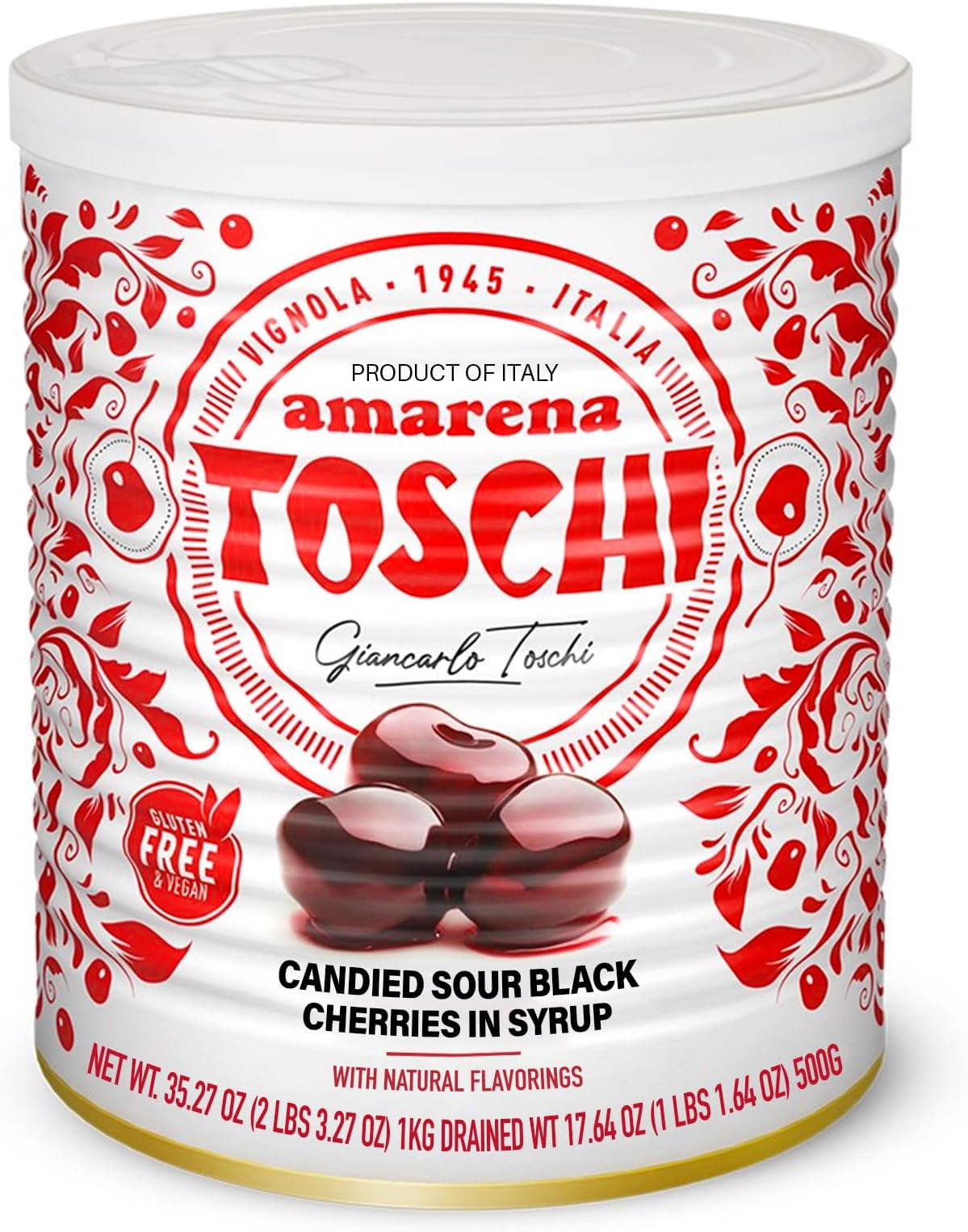 Toschi Amarena Black Cherries in Syrup