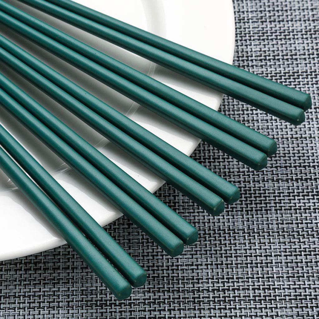 Baguettes réutilisables en Porcelaine, Cadeau, céramique, Lavable au Lave-Vaisselle, Porcelaine Chinoise, 5 Paires de Baguettes à Sushi, Rouge 2 (Noir) (Vert, Taille Unique)