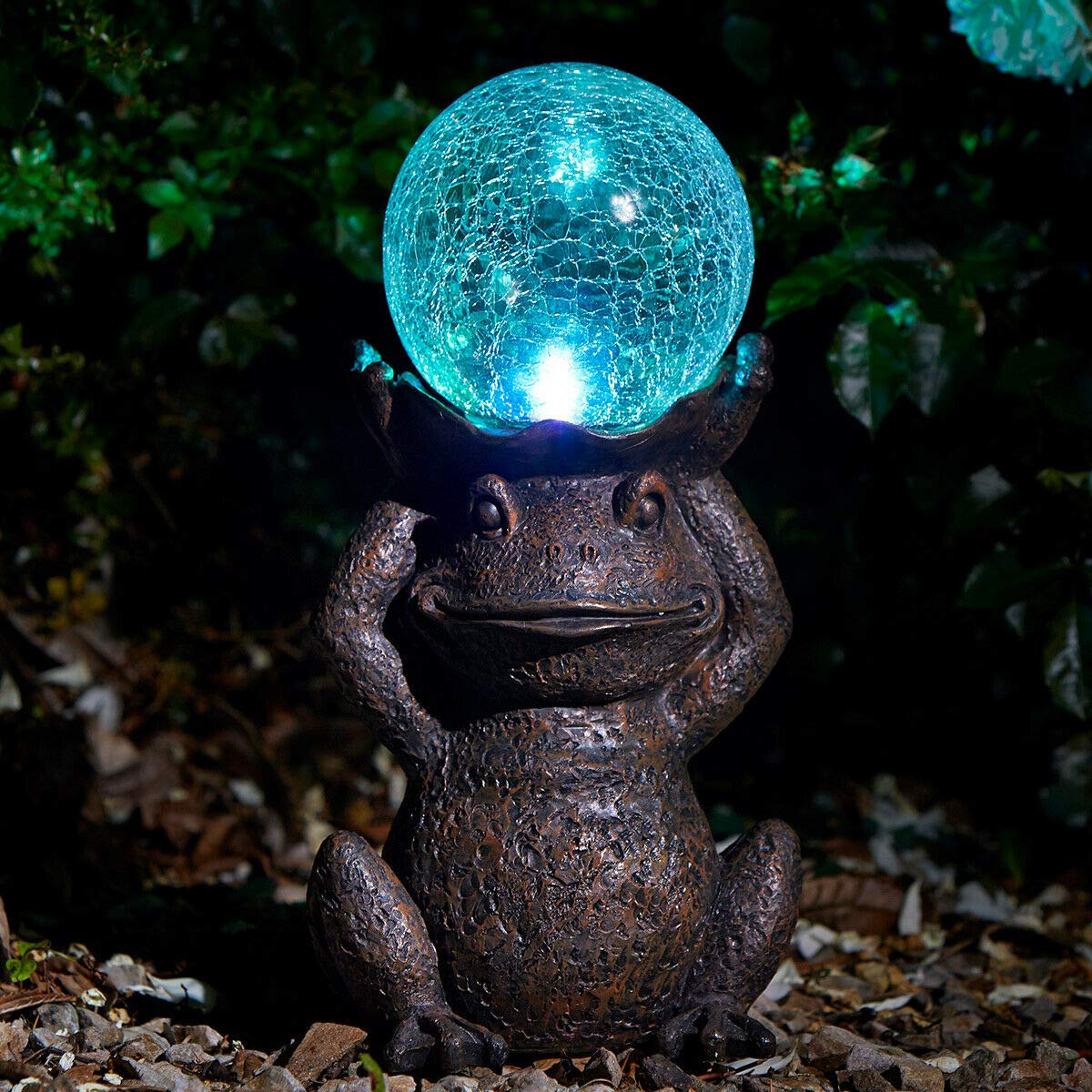Buy garden mile® Magic Garden Frog with Crystal Ball Solar Power Toad