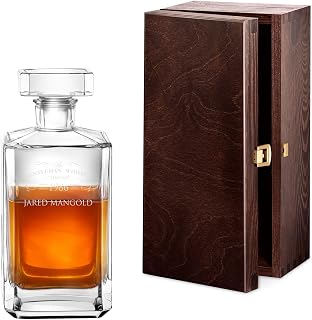 Maverton Whisky Karaffe mit Gravur - Whisky Dekanter - 700ml - Geschenk zum Geburtstag für Männer - Gentleman Whiskey