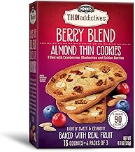 Nonni's THINaddictives Almond Thin Cookies - Berry Blend Almond Cookies - Almond Cookie Thins w/Cranberries Blueberries Goldenberries Raisins Sunflower Seeds - Kosher - 4.4 oz