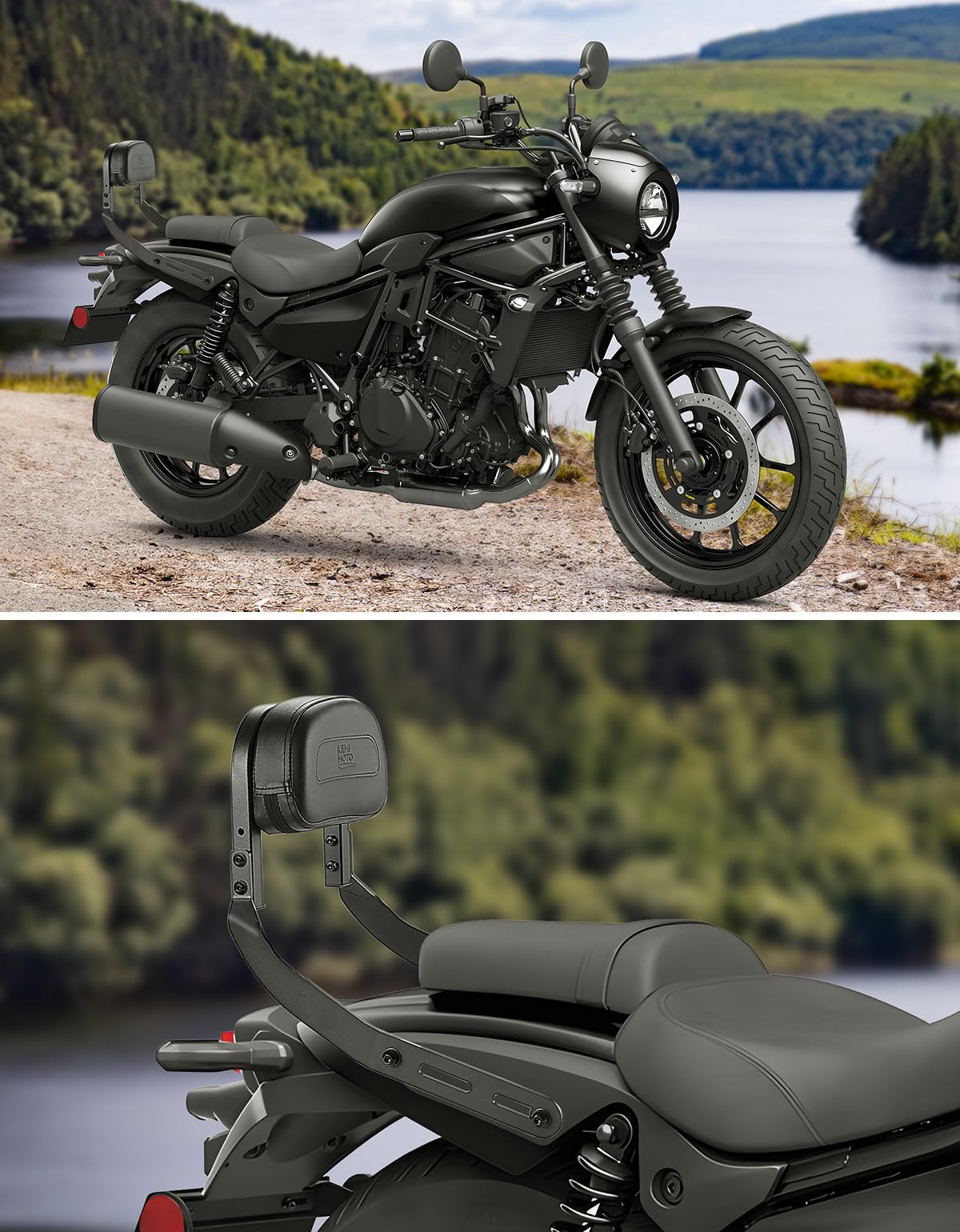 【エリミネーター400専用】 KEMI MOTO バックレスト ブラック Amazon | KEMIMOTO バックレスト エリミネーター/SE バックレスト