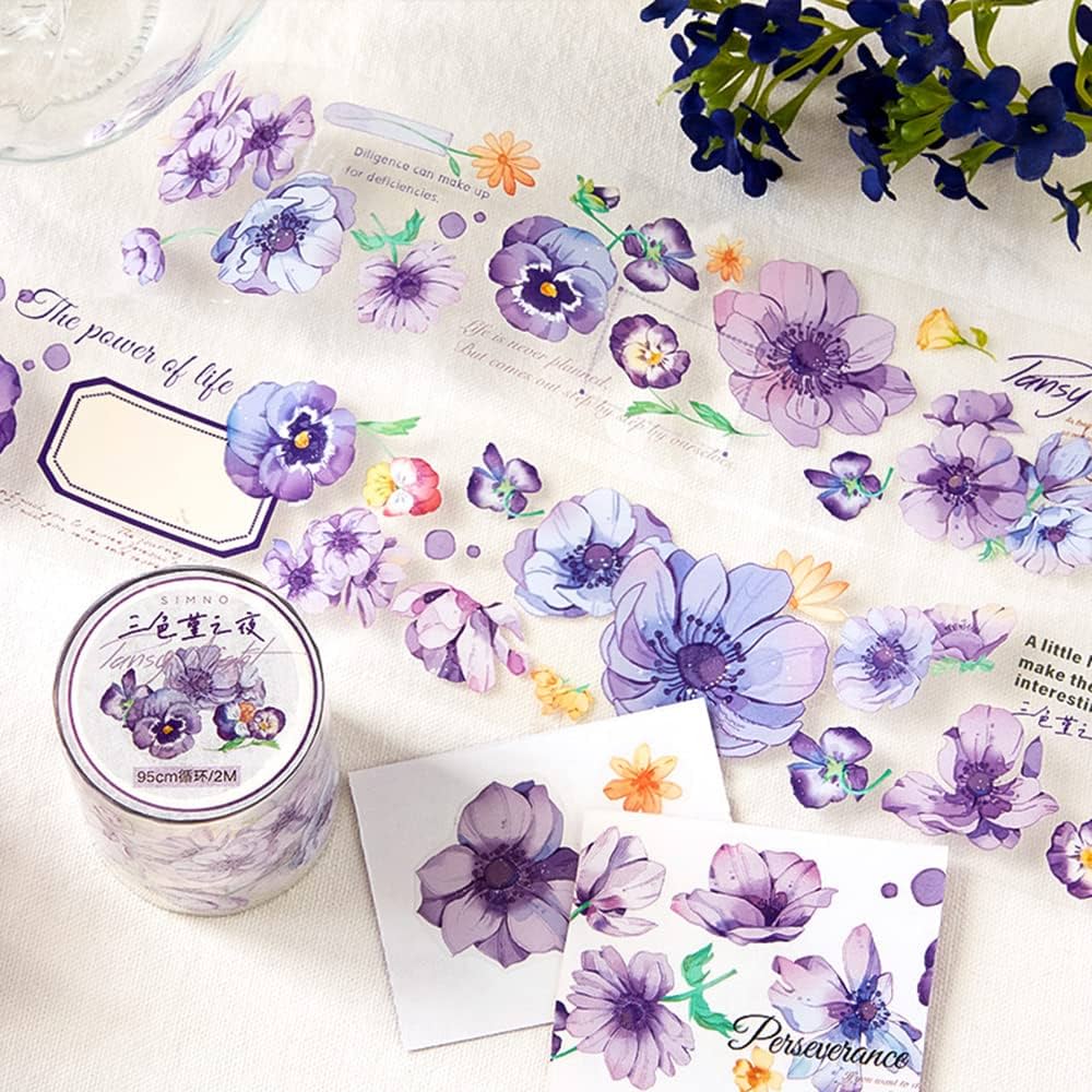 切売セット】花 ライン 海外マステ petテープ 50cm 35cm 切売