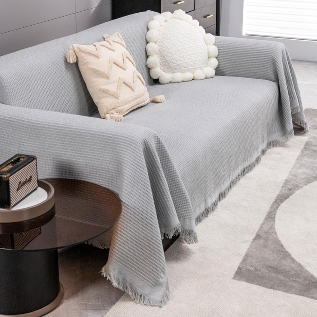 Housse de canapé extensible 3 places design imprimé P de qualité supérieure