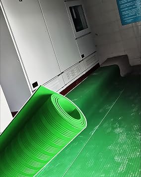 Rubber Electrical Insulating Mat 1-10 M Long, High Voltage Insulated Rubber Mat Switchboard Floor Mats, Dielectric Non-Conductive Flooring RollGreen,1mx1mx6mm3x3x1/4"