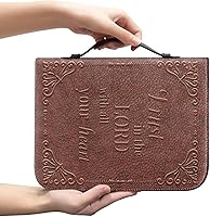 Vista 13 de Bolsas de cuero para iglesia, funda de Biblia gris león, bolsa protectora de la Biblia de poliuretano, funda de transporte portátil con asa