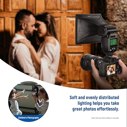 Miniatura 7 de NEEWER Difusor de Flash Softbox de 6" x 5", Universal, Plegable con Bolsa de Almacenamiento Compatible con Canon Nikon Sony Godox Yongnuo NEEWER